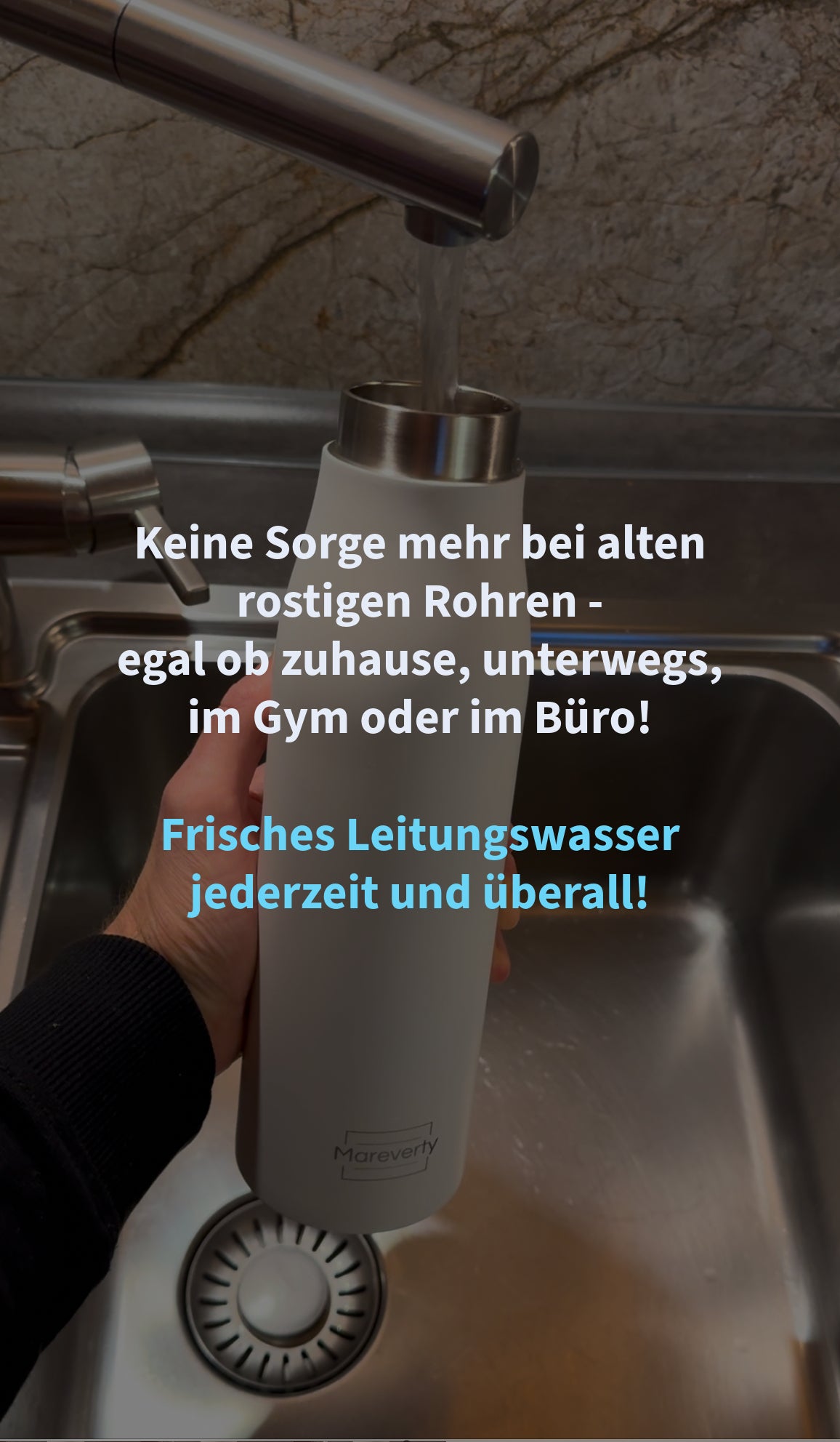 Smart HydroUp – Selbstreinigende Trinkflasche: Innovative Selbstreinigungsfunktion, Temperaturanzeige, Trinkerinnerung 750ml - Mareverty