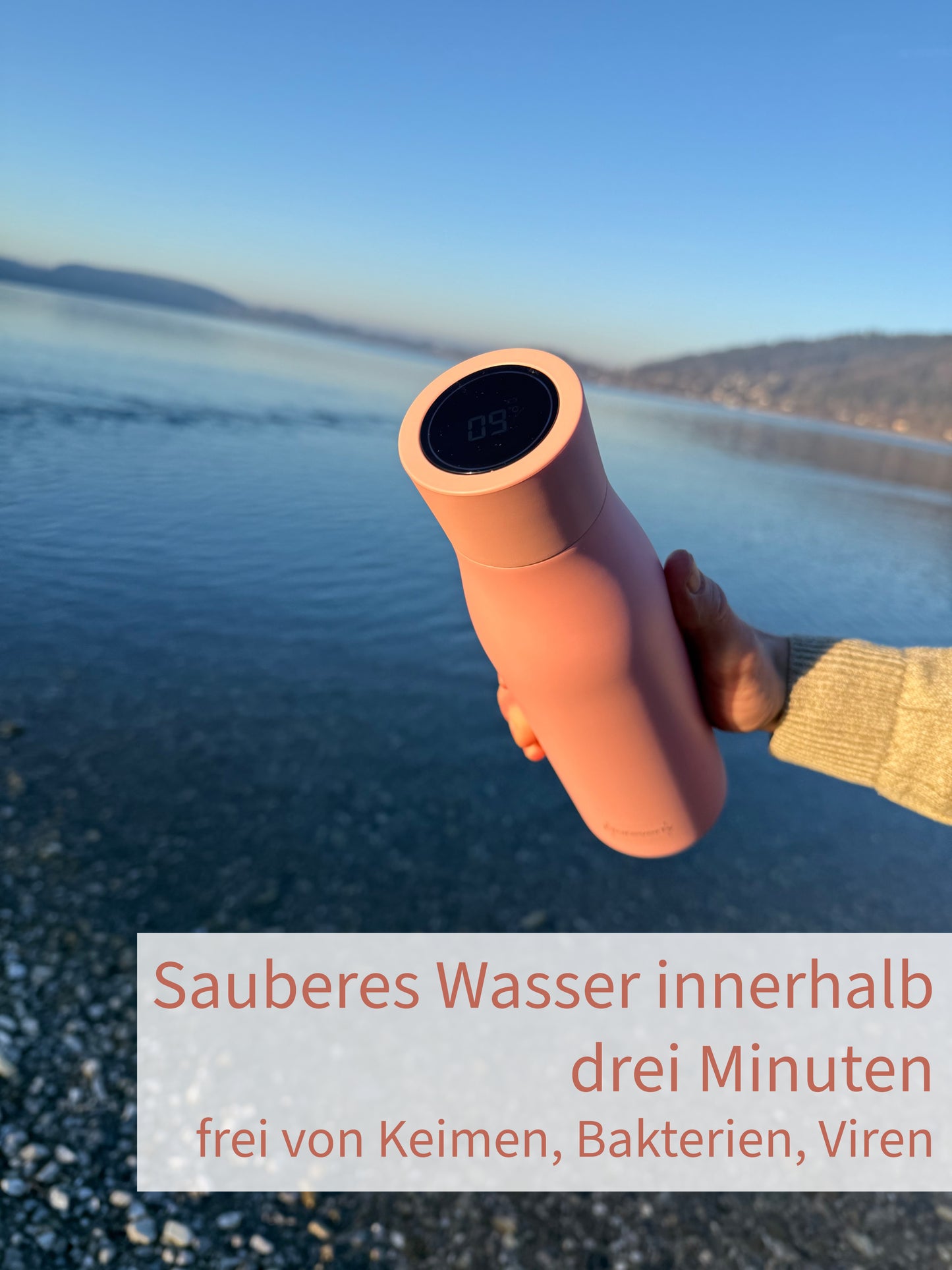 Smart HydroUp – Selbstreinigende Trinkflasche: Innovative Selbstreinigungsfunktion, Temperaturanzeige, Trinkerinnerung 750ml - Mareverty